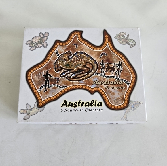 Ascool Australia Kangaroo 6 Souvenir Coasters New in Box Animal Print - Picture 4 of 12